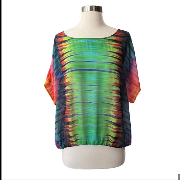 Vince Camuto Sheer Tie Dye Top Size L D Sheer Tie Dye Top Size 3X NEW WITH TAG! - Picture 1 of 7